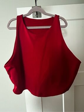 Sleeveless Red Women's Active Top